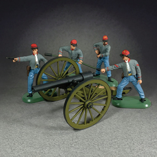 10 lb. Parrott Cannon w/4 Confederates 1/32 Plastic Figures WILLIAM BRITAIN (52110) 1:30 Scale Plastic by William Britain Alt Image 1