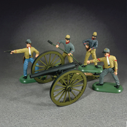 3 Inch Rifle Cannon w\4 Confederates 1/32 Plastic Figures WILLIAM BRITAIN (52108) 1:30 Scale Plastic by William Britain Alt Image 1
