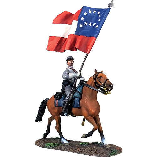 Mounted Flagbearer General Lee's Hdqrtrs Flag 1/30 Figure WILLIAM BRITAIN (31453) 1:30 Scale Metal by William Britain Main Image
