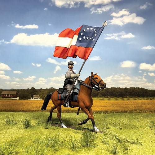 Mounted Flagbearer General Lee's Hdqrtrs Flag 1/30 Figure WILLIAM BRITAIN (31453) 1:30 Scale Metal by William Britain Alt Image 2