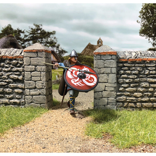 Geir Viking Defending with Spear and Shield 1/30 Figure William Britain (62139) 1:30 scale Metal by William Britain Alt Image 1
