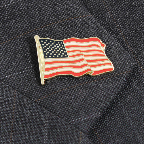 Waving American Flag Lapel Pin 503250  zinc alloy by Ruffin Flag Company Alt Image 1
