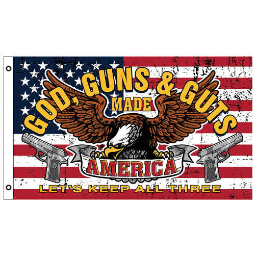 God Guns & Guts Flag  SGGGFL  Polyester by Capsmith Inc Main Image