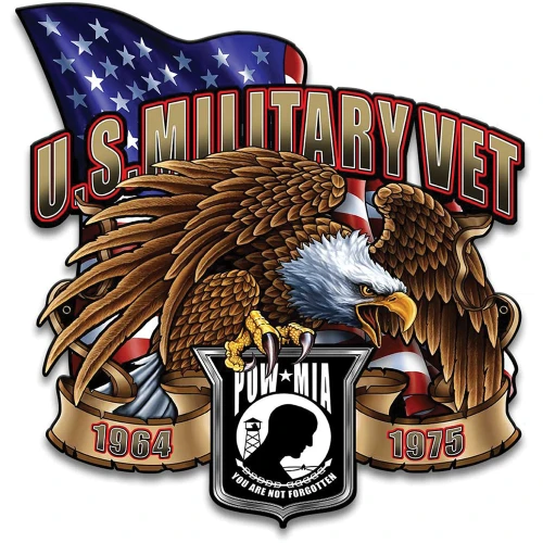US Military Vet Eagle Plasma Metal Sign SM583  Heavy gauge American steel by Vintage Sign Co. Main Image