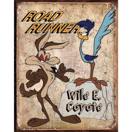 Road Runner & Wyle E Coyote Metal Sign  Metal by Desperate Enterprises Main Image