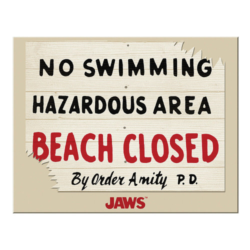 Jaws No Swimming Metal Sign 2727  Tin by Desperate Enterprises Main Image