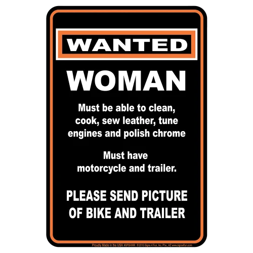 Woman Wanted Metal Sign  SPSHWR  Embossed Aluminum by Signs 4 Fun Main Image
