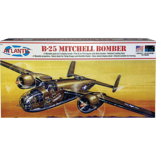 B-25 Flying Dragon with Swivel Stand 1/64 Atlantis Kit 1:64 Scale  by Atlantis Models Main Image