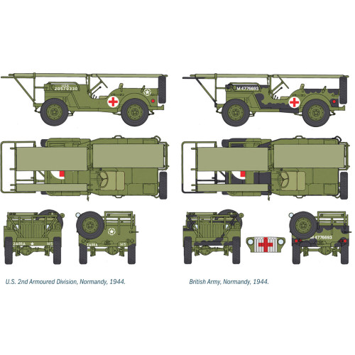 1/4-ton 4x4 Ambulance Jeep 1/35 Kit 1:35 Scale Plastic by Italeri Alt Image 3