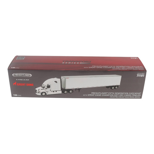 2025 Freightliner Cascadia Gen-5 with Great Dane Champion 53ft Dry Cargo Trailer - White 1:50 Scale Diecast Model Truck by Diecast Masters Alt Image 8