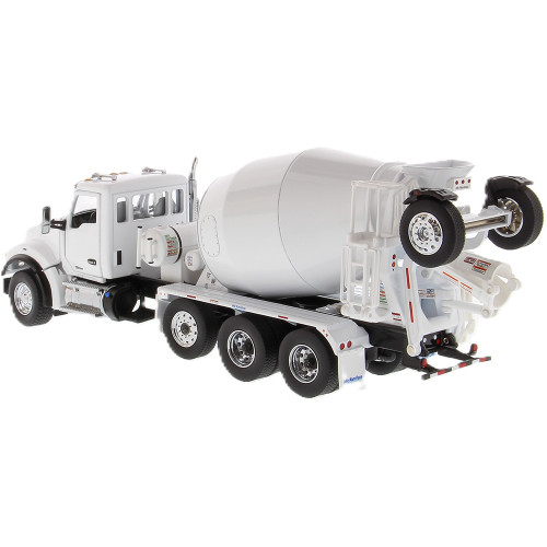 Kenworth T880S SBFA Tandem Mixer with Pusher & Tag Axles & McNeilus BridgeMaster Mixer 1:50 Scale Diecast Model Truck by Diecast Masters Alt Image 4