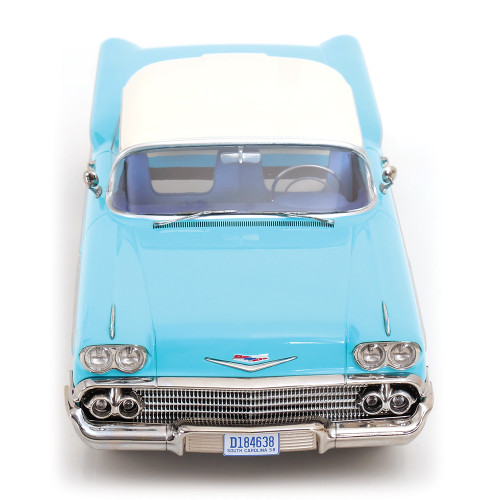 1958 Chevrolet Bel Air Impala Coupe - Turquoise/Cream 1:18 Scale Diecast Model by KK Scale Alt Image 3