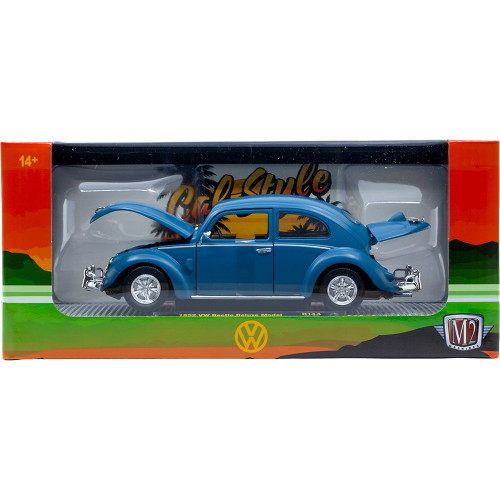 1952 VW Beetle Deluxe Model - Blue 1:24 Scale Diecast Model by M2 Machines Alt Image 2