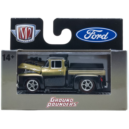 1956 Ford F-100 Truck - Black Gold 1:64 Scale Diecast Model by M2 Machines Alt Image 2