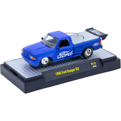 1995 Ford Ranger XLT Blue Race Truck 1:64 Scale Diecast Metal by M2 Machines Alt Image 1