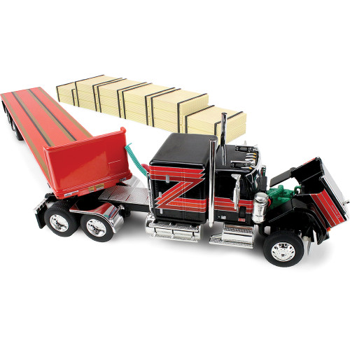 GMC® General® with 60 Flat Top Sleeper & 48' Utility® Flatbed Trailer with Lumber Load 1:64 Scale Diecast Model Truck by Diecast Promotions Alt Image 2