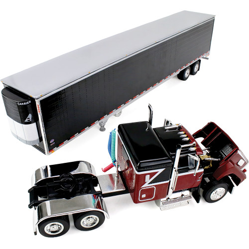 Ford LTL 9000 with 48 Flat Top Sleeper & 53' Utility® Trailer with Reefer - Volcano Red 1:64 Scale Diecast Metal by Diecast Promotions Alt Image 2