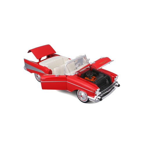1957 Chevrolet Bel Air Convertible - Red 1:18 Scale Diecast Model Car by Maisto Alt Image 1