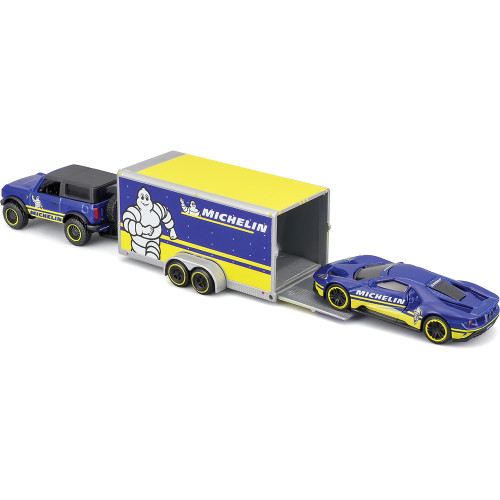 2021 Michelin Ford Bronco + Ford GT & Trailer 1:64 Scale Diecast Model Truck by Maisto Alt Image 1