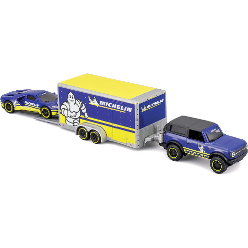 2021 Michelin Ford Bronco + Ford GT & Trailer 1:64 Scale Diecast Model Truck by Maisto Alt Image 2