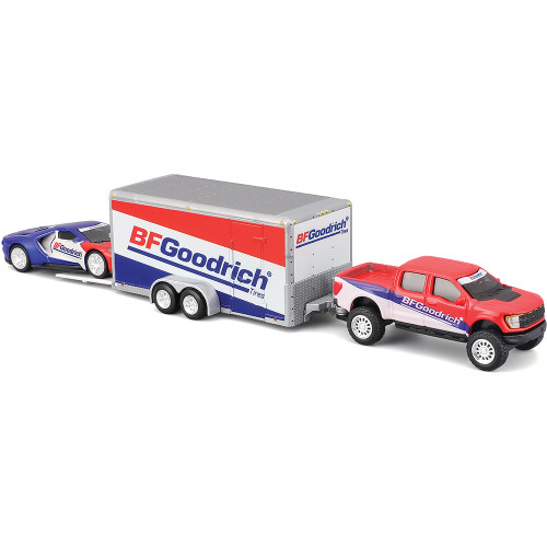 2021 BF Goodrich Ford F-150 Raptor + Ford GT & Trailer 1:64 Scale Diecast Model Truck by Maisto Alt Image 2