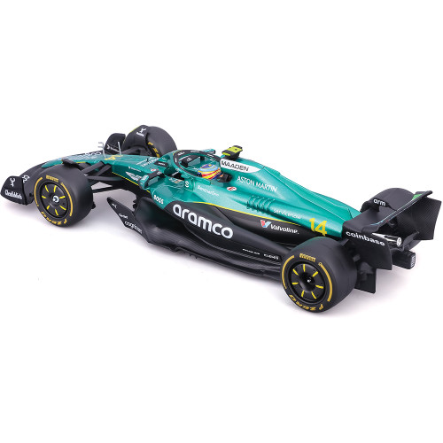 2025 F1 Aston Martin AMR25 w/helmet - Alonso #14 1:24 Scale Diecast Model Car by Bburago Alt Image 2