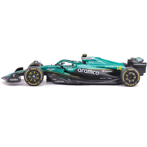 2025 F1 Aston Martin AMR25 w/helmet - Alonso #14 1:24 Scale Diecast Model Car by Bburago Alt Image 3