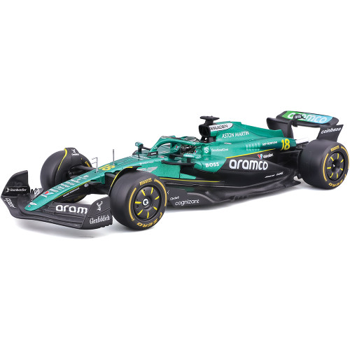 2025 F1 Aston Martin AMR25 w/helmet - Stroll #18 1:24 Scale Diecast Model Car by Bburago Main Image