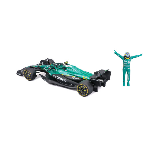 2025 F1 Aston Martin AMR25 w/figure - Alonso #14 1:24 Scale Diecast Model Car by Bburago Alt Image 1