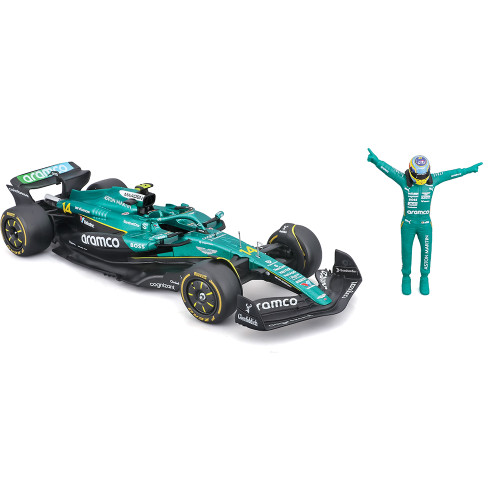 2025 F1 Aston Martin AMR25 w/figure - Alonso #14 1:24 Scale Diecast Model Car by Bburago Alt Image 2