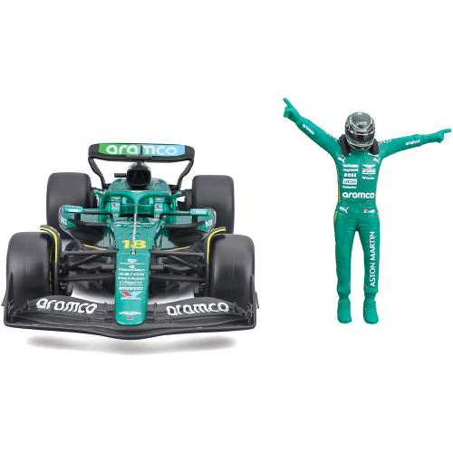 2025 F1 Aston Martin AMR25 w/figure - Stroll #18 1:24 Scale Diecast Model Car by Bburago Alt Image 4