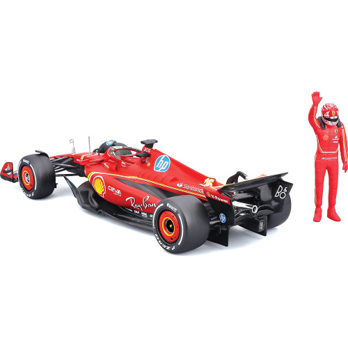 2024 F1 Scuderia Ferrari SF-24 w/Figure - Leclerc #16 1:24 Scale Diecast Model Car by Bburago Alt Image 2