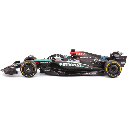 2024 F1 Mercedes W15 w/helmet - Russell #63 1:24 Scale Diecast Model Car by Bburago Alt Image 3