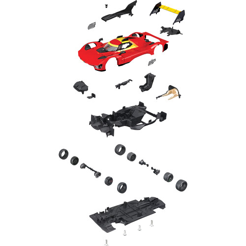2024 Ferrari 499P LMH Diecast Model Kit - Red #50 1:24 Scale Diecast Model Car by Bburago Alt Image 1