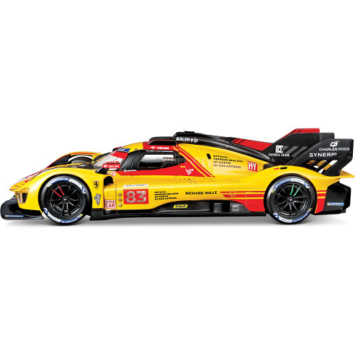2024 Ferrari 499P LMH Diecast Model Kit - Yellow #83 1:24 Scale Diecast Model Car by Bburago Alt Image 2