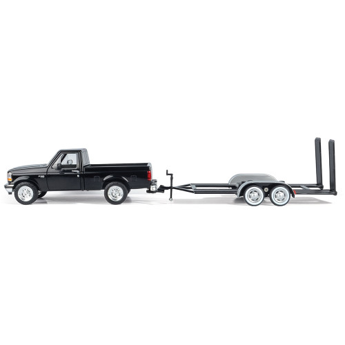 1993 Ford F-150 (Black) & Diecast Trailer 1:24 Scale Diecast Model Truck by Motormax Alt Image 2