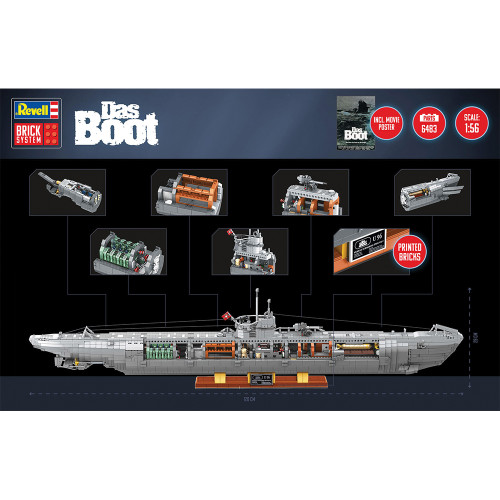 U-BOAT 'DAS BOOT' Brick Kit 1:56 Scale  by Revell Alt Image 4