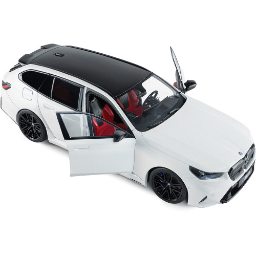 2025 BMW M5 Touring Alpine White Solid 1:18 Scale Diecast Metal by Solido Alt Image 4