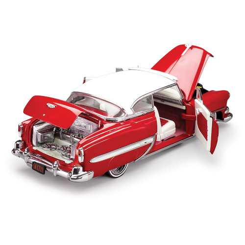 1954 Chevrolet Bel Air Hard Top Coupe Lowrider - Red 1:18 Scale Diecast Model Car by Sunstar Alt Image 3