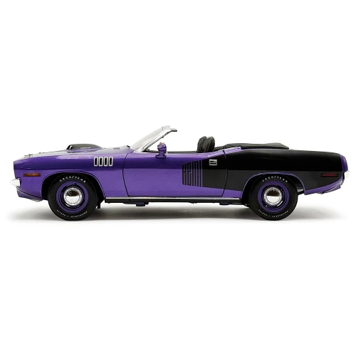 1971 Plymouth HEMI Cuda Convertible - Plum Crazy 1:18 Scale Diecast Model Car by Acme Alt Image 2
