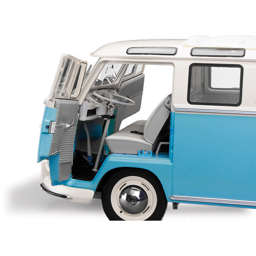1962 Volkswagen Samba Van - Blue 1:12 Scale Diecast Metal by Sunstar Alt Image 7