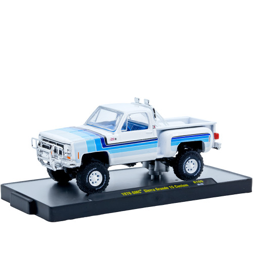 1976 GMC Sierra Grande 15 - White with Blue 1:64 Scale Diecast Metal by M2 Machines Alt Image 1