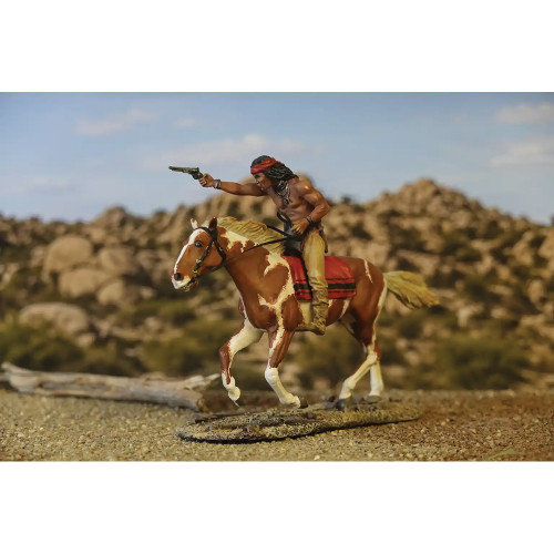 Mounted Apache Warrior with Pistol 1/30 Figure 1:30 Scale  by William Britain Alt Image 1