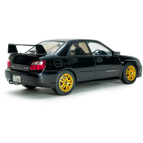 2004 Subaru Impreza WRX STi Java Black Pearl 1:18 Scale Diecast Metal by Solido Alt Image 2