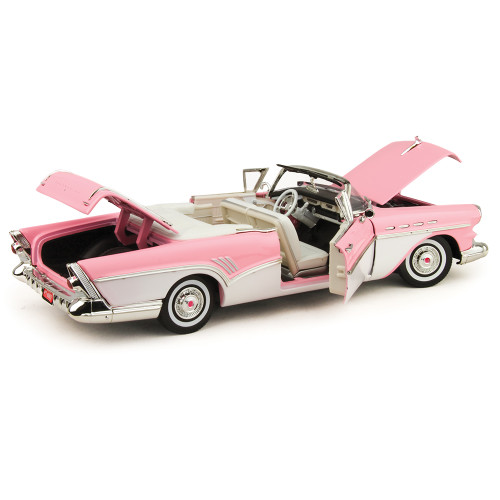 1957 Buick Roadmaster Convertible - Pink 1:18 Scale Diecast Model by Motormax Alt Image 1