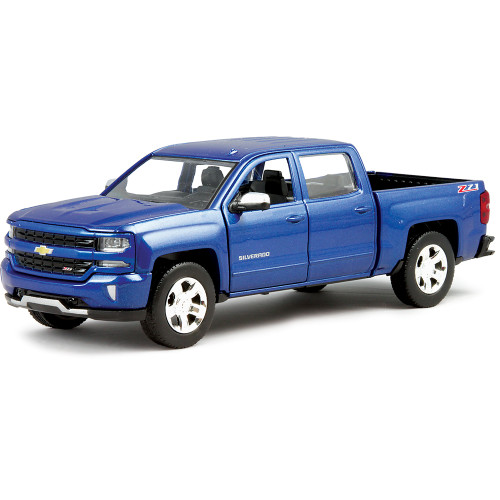 2017 Chevy Silverado Z71 Pickup - blue 1:27 Scale Diecast Model by Motormax Main Image