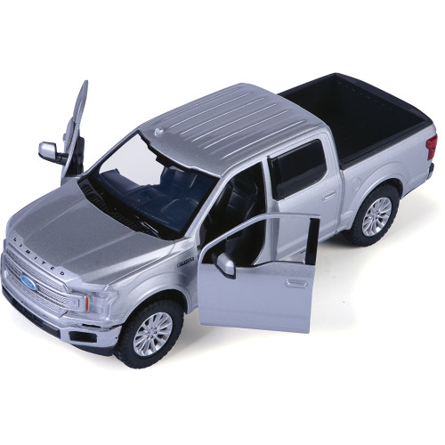 2019 Ford F-150 Limited Crew Cab - Silver 1:27 Scale Diecast Model Truck by Motormax Alt Image 1