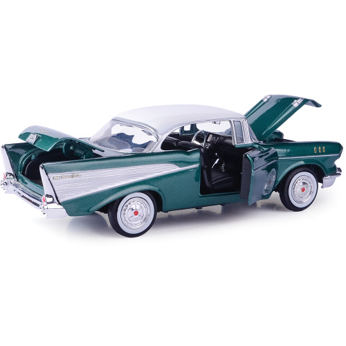 1957 Chevy Bel Air - Metallic Green 1:24 Scale Diecast Model Car by Motormax Alt Image 1