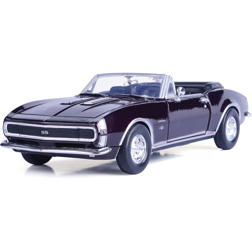 1967 Chevy Camaro SS Convertible - Burgundy 1:24 Scale Diecast Model Car by Motormax Main Image