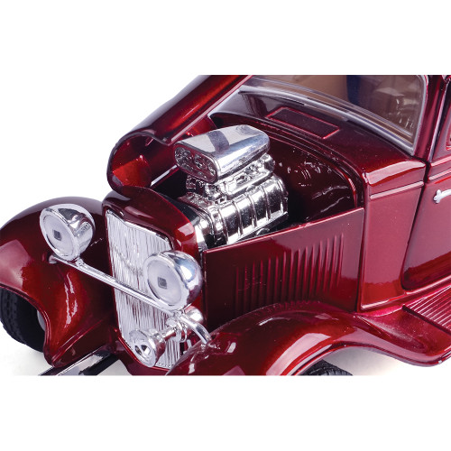 1932 Ford Coupe - Metallic Red 1:24 Scale Diecast Model Car by Motormax Alt Image 3
